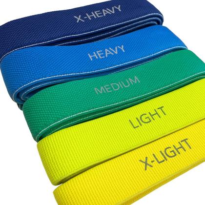 Imagem de Elástico Treino Exercício Academia Fitness Power Band Cinto Kit Com 5 Unidades Yunmai