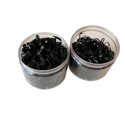 Imagem de Elásticos De Cabelo Pretos Pequenos Descartáveis, Cordas De Borracha Elásticas, 20/100/450/900