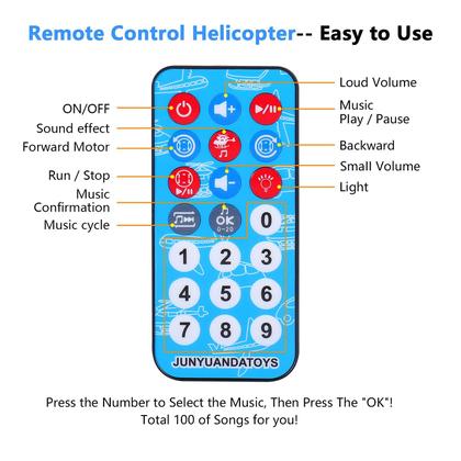 Imagem de ele ELEOPTION Brinquedo de avião com controle remoto infravermelho Brinquedos de avião Helicóptero com luzes e música para meninos de 3, 4, 5, 6, 7, 8 anos, presente branco