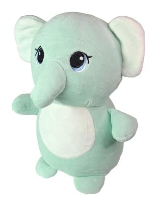Imagem de Elefante De Pelúcia Azul Bebe Safari Plush Olho Bordado 22Cm