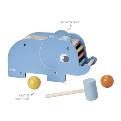 Imagem de Elefantinho Brinquedo Bate Martelo Método Montessori Sensorial Educativo Infantil Buba