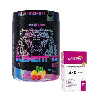 Imagem de Element 115 - 400g - Under Labz - Space Ice + Multivitamínico A-Z Mulher - 90 Cáps - Lavitan