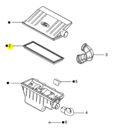 Imagem de Elemento do filtro de ar fiesta rocam 1.0 1.6 2002 2003 2004 2005 2006 2007 2008 2009 2010 2011 2012 2013