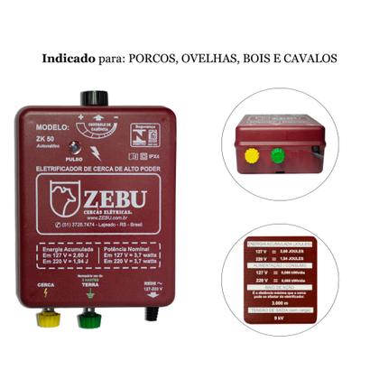 Imagem de Eletrificador Cerca Zebu Zk50 Bivolt Automatico