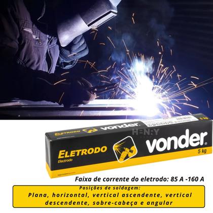 Imagem de Eletrodo 6013 Vonder 3.25mm Caixa Com 5Kg Para Serralheiro 