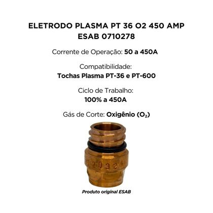 Imagem de Eletrodo plasma pt 36 o2 450 amp - esab - 0710278