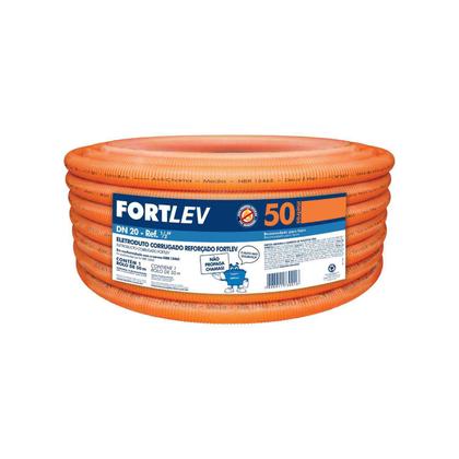 Imagem de Eletroduto Flex Laranja Reforçado 25mmx50mt - Fortlev