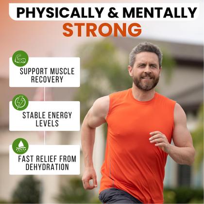 Imagem de Eletrólito em pó, vitamina C, chá preto, limonada, ceto