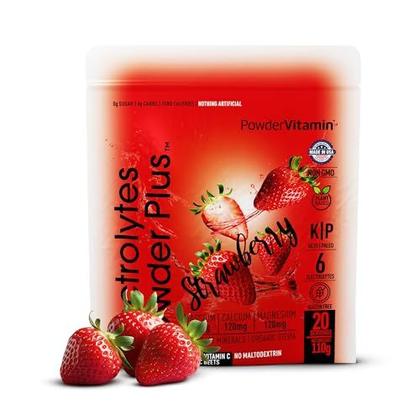 Imagem de Eletrólito em pó, vitamina e morango, ceto, sem açúcar, 110 g