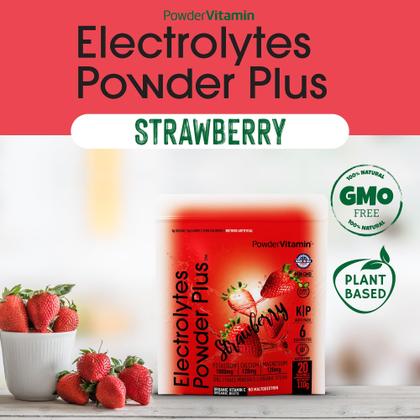 Imagem de Eletrólito em pó, vitamina e morango, ceto, sem açúcar, 110 g