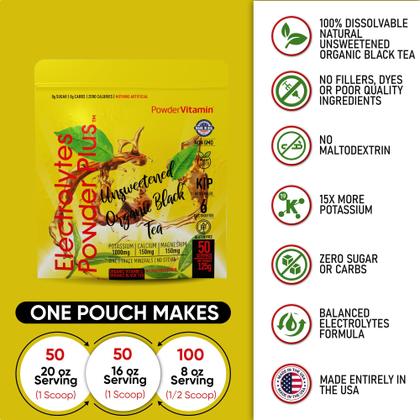 Imagem de Eletrólito em pó, vitamina Keto, chá preto sem açúcar