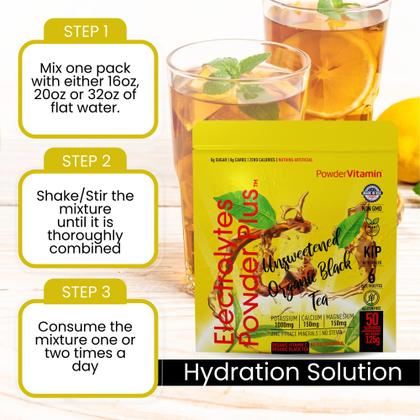 Imagem de Eletrólito em pó, vitamina Keto, chá preto sem açúcar