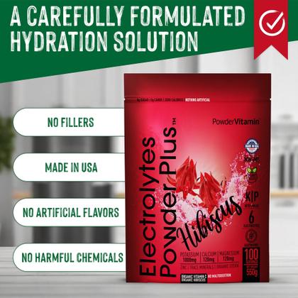 Imagem de Eletrólito em pó, vitaminas, eletrólitos, ceto, hibisco