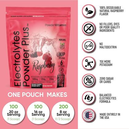 Imagem de Eletrólito em pó, vitaminas, eletrólitos, framboesa