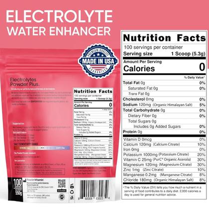 Imagem de Eletrólito em pó, vitaminas, eletrólitos, framboesa
