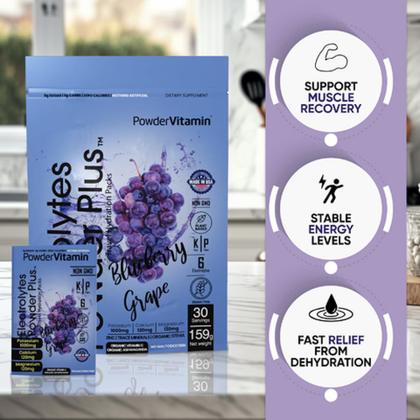 Imagem de Eletrólitos em pó e vitamina Keto, mirtilo, uva