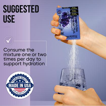 Imagem de Eletrólitos em pó e vitamina Keto, mirtilo, uva