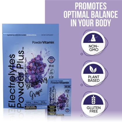 Imagem de Eletrólitos em pó e vitamina Keto, mirtilo, uva