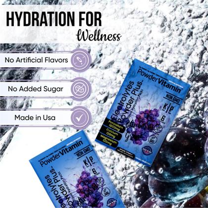 Imagem de Eletrólitos em pó e vitamina Keto, mirtilo, uva