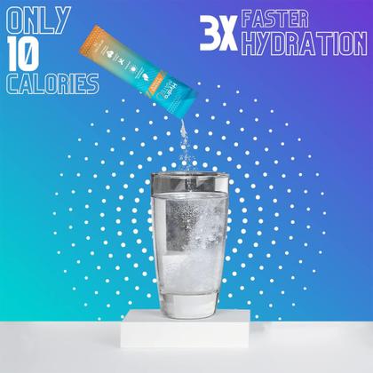 Imagem de Eletrólitos em pó HydroMate, 30 pacotes com vitamina C, laranja