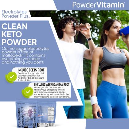 Imagem de Eletrólitos em pó, vitamina, mirtilo, uva, 530g