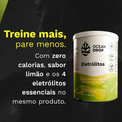 Imagem de Eletrólitos Ocean Drop 180g Sabor Limão - Reposição de Sais Minerais e Hidratação