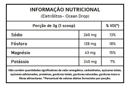 Imagem de Eletrólitos Ocean Drop 180g Sabor Limão - Reposição de Sais Minerais e Hidratação