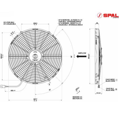 Imagem de Eletroventilador 16 Polegadas 24 Volts Soprante Spal
