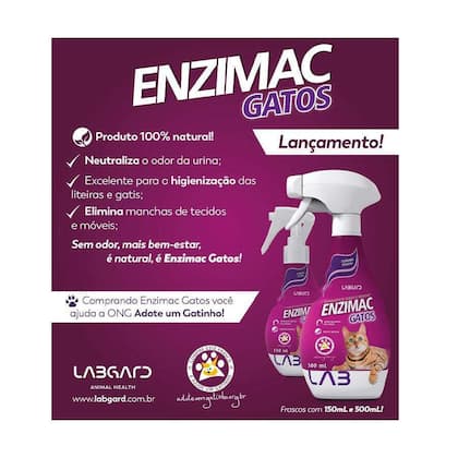 Imagem de Eliminador de Odores e Manchas Labgard Enzimac Gatos - 150ml