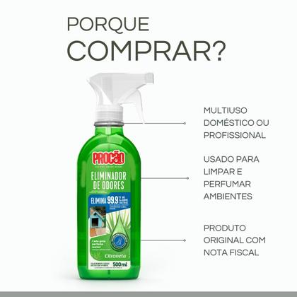 Imagem de Eliminador de Odores Perfumado Citronela Procão Spray 500ml
