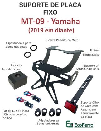 Imagem de Eliminador Rabeta Suporte Placa FIXO Yamaha MT-09 MT09 2019 2020 2021 2022 2023