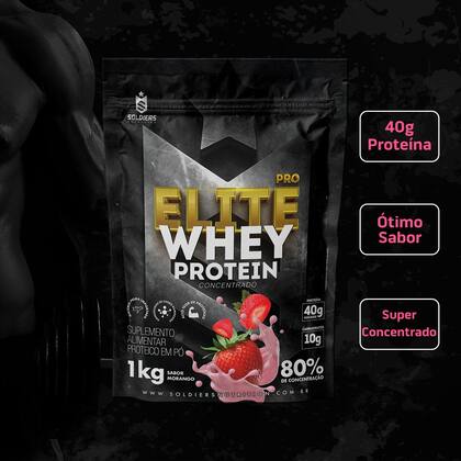 Imagem de Elite Pro Whey Protein Concentrado 80% - 1kg - Soldiers Nutrition