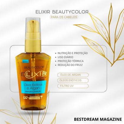 Imagem de Elixir Beauty Color Óleos Exóticos E Argan Nutritivo Capilar Supreme Proteção Térmica 40ml