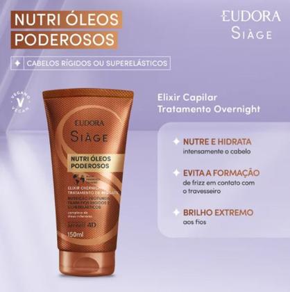 Imagem de Elixir Capilar Tratamento Overnight Siàge Nutri Óleos Poderosos 150ml Eudora Siáge