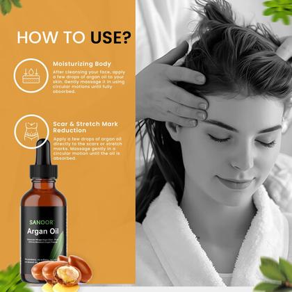 Imagem de Elixir de óleo de argão SANOOR Moroccan Mirage 60 ml com manteiga de cabelo