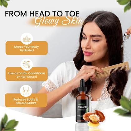 Imagem de Elixir de óleo de argão SANOOR Moroccan Mirage 60 ml com manteiga de cabelo