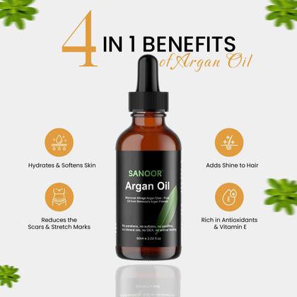 Imagem de Elixir de óleo de argão SANOOR Moroccan Mirage 60 ml com manteiga de cabelo