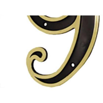 Imagem de Emave Numero Colonial Preto/Dourado N.9 - Kit C/10 Pc