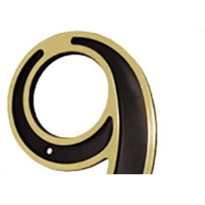 Imagem de Emave Numero Colonial Preto/Dourado N.9 - Kit C/10 Pc