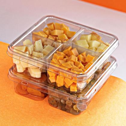 Imagem de Emb 660ml Petisqueira 4 Div G544 com Tampa Galvanotek c/10un