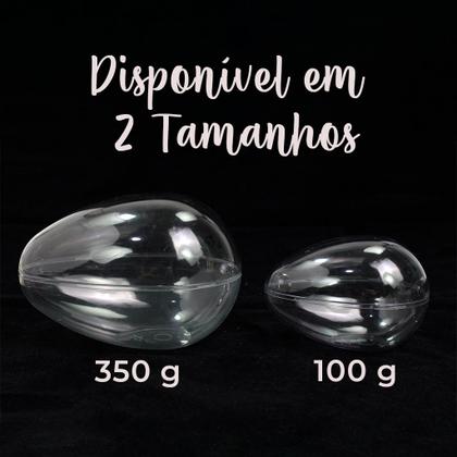 Imagem de Embalagem Acrílica Formato Ovo 350g Incolor Para Doces 1 Unidade