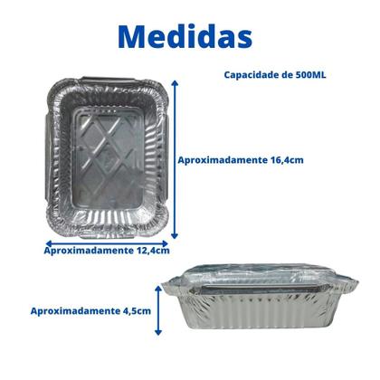 Imagem de Embalagem Marmitex Descartável Marmitinha Descartável Tampa 500ML 200UN