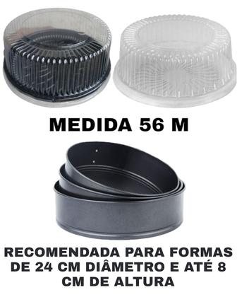 Imagem de Embalagem para bolo g56 m cx 50 un torta tampa média cristal