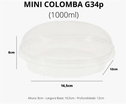 Imagem de Embalagem para Mini Colomba G34P de capacidade de 1000ML com 10 Unidades