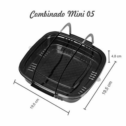 Imagem de Embalagem para Sushi Combinado Mini 05 c/ tampa/alça 10 unds
