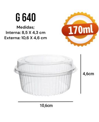 Imagem de Embalagem redonda g640 m 2 cx 300 un 170 ml bolo doces torta