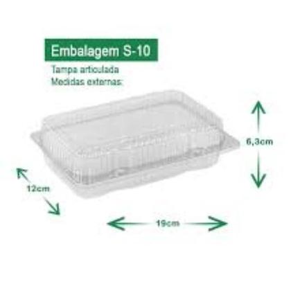 Imagem de Embalagem S10 Retangular Pequena Alta Sanpack Cx. 50 Un