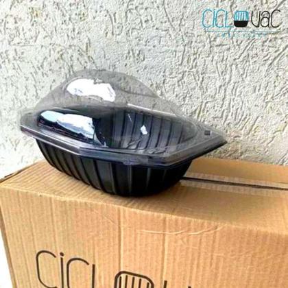 Imagem de Embalagem Térmica para Frango Assado Padaria Pet Plástico Base Preta Ciclovac - CX 100 Unidades