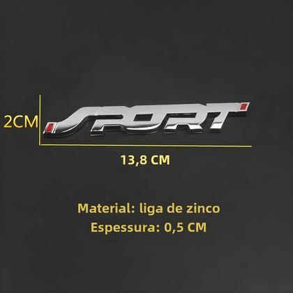 Imagem de Emblema 3D Cromado Preto para Porta-Malas de Carro - Adesivo Esportivo