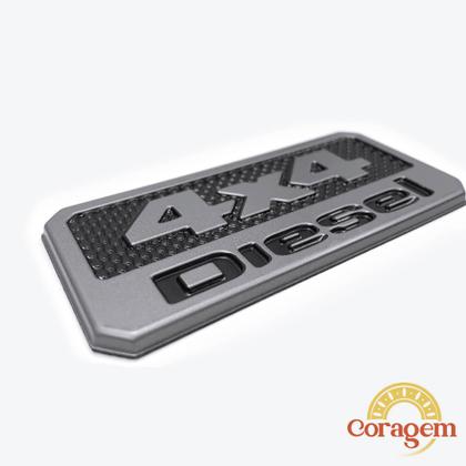 Emblema Carro Veterano 4x4 - Metal 3D 6x6cm Para Jeep E Off-Road